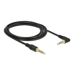 Καλώδιο Ήχου Delock 3.5mm 85613, γωνιακό, 24AWG, gold plated, 2m, μαύρο