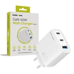 Φορτιστής Mobile Origin 40W GaN MO13 (1x USB-A + 2x USB-C)
