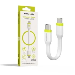 Mobile Origin Compact USB-C to USB-C Cable, 10 cm, White