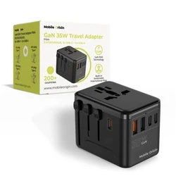 Mobile Origin GaN 35W Ταξιδιωτικός Αντάπτορας PW4, 3x USB-C + 2x USB-A (EU/UK/US/AUS)