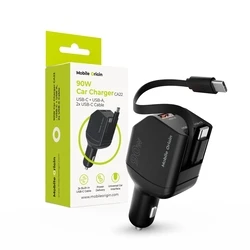 Mobile Origin Φορτιστής Αυτοκινήτου CA22 90W (USB-C + USB-A) με 2x καλώδια USB‑C 60 cm