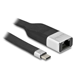 Αντάπτορας USB-C Delock σε RJ45 86936, 10/100/1000Mbps, 15cm, μαύρο