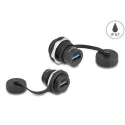 Αντάπτορας USB Delock D-Type module 86961 με καπάκι, IP67, 5Gbps, μαύρο