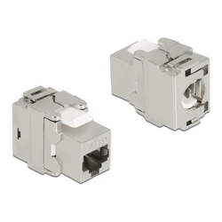 Αξεσουάρ Δικτύου Delock Keystone module RJ45 σε LSA 180° 87036, Cat.6A, ασημί