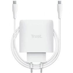 Trust Φορτιστής Χωρίς Καλώδιο GaN με Θύρα USB-C 65W Λευκός (Maxo)