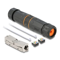 Σύνδεσμος Delock αμφίδρομος LSA Cat.6A 87186, αδιάβροχος, μαύρος