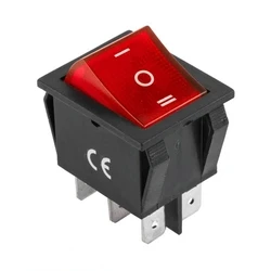 Default Brand IRS 203 1C ON OFF ON 6P Red Rocker Switch