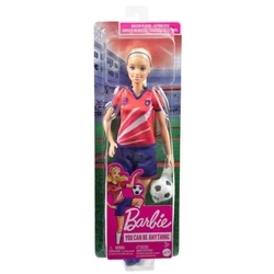 Κούκλα Mattel Barbie Soccer Blonde, 9 Uniform, Soccer Ball, Cleats, Socks, 3 & Up