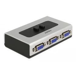 KVM Switch Delock VGA 87758, 2 ports, bidirectional, Full HD, ασημί