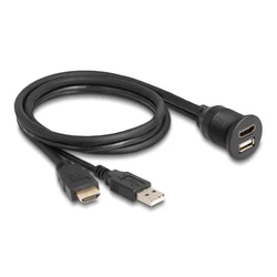 Καλώδιο HDMI Delock & USB 87880, Αρσενικό σε Θηλυκό, Ip67, 1M, Μαύρο