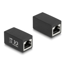 Σύνδεσμος Δικτύου Delock RJ45 88003, θηλυκό σε θηλυκό, Cat.6, μαύρος