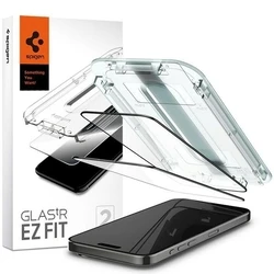 Spigen GLAS.tR EZ Fit Tempered Glass Screen Protector for iPhone 15 Pro (6.1") - 2-pack, Black Frame (AGL06893)