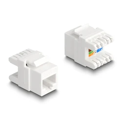 Αξεσουάρ Δικτύου Delock Keystone module RJ45 σε LSA Cat.6A 88131, toolfree, λευκό