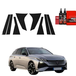 GrizzGlass BodyShield Carbon Car Pillar Protective Film Peugeot 308 SW (2026) [8in1]