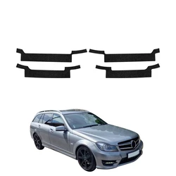 GrizzGlass HeavyDuty Black Door Sill Protective Film Mercedes Benz C-Class S204 Kombi Facelifting (2011-2014) [4in1]
