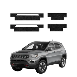 GrizzGlass HeavyDuty Black Door Sill Protective Film Jeep Compass (2020-2024) [4in1]