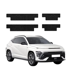 GrizzGlass HeavyDuty Black Door Sill Protective Film Hyundai Kona N-Line (2023-2026) [4in1]