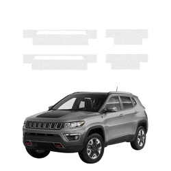 GrizzGlass HeavyDuty Clear Door Sill Protective Film Jeep Compass (2020-2024) [4in1]