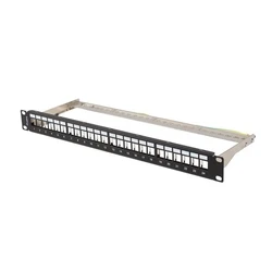 Patch Panel Lanberg empty 24 ports 1U 19 inches ftp for keystone Black