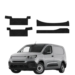 GrizzGlass HeavyDuty Black Door Sill With Notches Protective Film Fiat Doblo Cargo (2018-2026) [4in1]