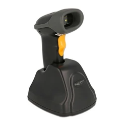 Barcode Scanner Delock 90550, 1D & 2D, ασύρματο, με Βάση Φόρτισης, μαύρο