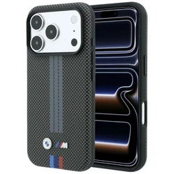 BMW M Quadrille Kevlar Tricolor Print Lines MagSafe Apple iPhone 18 Pro / 17 Pro anthracite