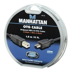 Καλώδιο USB Manhattan Mini-USB A σε USB B OTG M/M 1.8m
