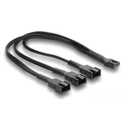 Delock καλώδιο 1x 4pin PWM σε 1x 4pin PWM + 2x 3pin 91366 για ανεμιστήρες, 25cm, μαύρο
