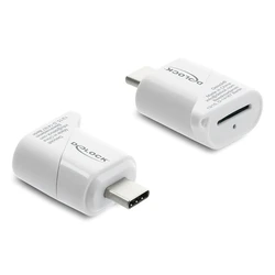 DELOCK card reader 91427 για micro SD, USB-C σύνδεση, 5Gbps, λευκό