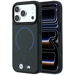 BMW M Kevlar Blue Print Ring Metal Logo MagSafe Apple iPhone 18 Pro / 17 Pro black