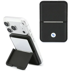 BMW Carbon Metal Logos MagSafe Wallet black