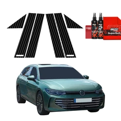 GrizzGlass BodyShield Carbon pillar film for Volkswagen VW Passat B9 (2024-2026) [6in1]