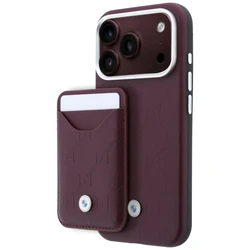 BMW Quilted Pattern Metal Logo Apple iPhone 18 Pro / 17 Pro burgundy