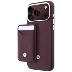 BMW Quilted Pattern Metal Logo Apple iPhone 18 Pro Max / 17 Pro Max burgundy