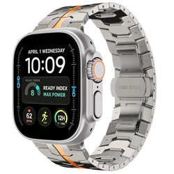 Tech-Protect Stainless Apple Watch 8 / 9 / 10 / 11 / 12 / SE / Ultra 44/45/46/49 mm Titanium/orange