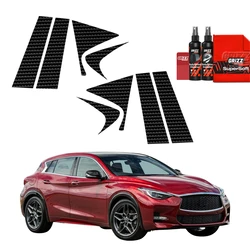 GrizzGlass BodyShield Carbon Car Pillar Protective Film Infiniti QX30 (2016-2020) [8in1]