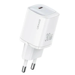 Φορτιστής Πρίζας Usams 30w Gan Usb-C Fast Charging White