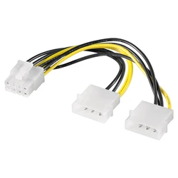 Καλώδιο Goobay 2x molex 4pin σε 1x 8pin 93241, 0.15m