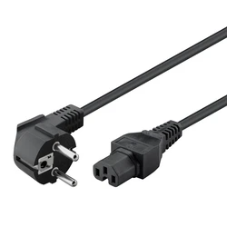 Καλώδιο Τροφοδοσίας Goobay 93277, γωνιακό, 0.75mm², 2m, μαύρο