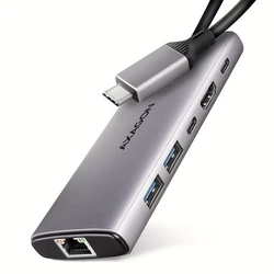 USB Hub Axagon Hmc-6l2l 2xusb-A Hdmi4k 1x Usb-C Pd100w Usbc La
