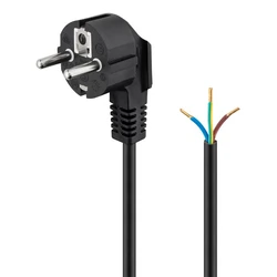 Καλώδιο Τροφοδοσίας Goobay 93976, γωνιακό, 0.75mm², 1.5m, μαύρο