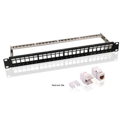 Patch Panel Goobay Keystone 95336 με 24 modules, 19"/1U, 24 ports, μαύρo