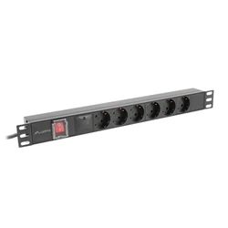 Πολύπριζο Lanberg PDU rack 19 inch 1U 16A 6x230V schuko 2m Black