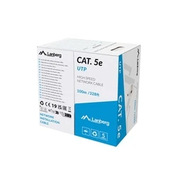Καλώδιο Δικτύου Lanberg LAN UTP kat.5e 100m drut CU grey CPR + fluke passed