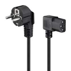 Καλώδιο Τροφοδοσίας Goobay 96032, γωνιακό, 1mm², 3m, μαύρο