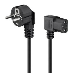 Καλώδιο Τροφοδοσίας Goobay 96042, γωνιακό, 0.75mm², 1.5m, μαύρο