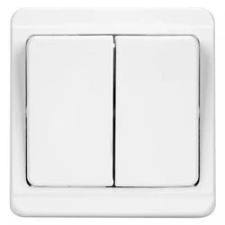 Tesla Stropkov Διακόπτης Κομμυτατέρ Standard A0214, Διπλός, Λευκός