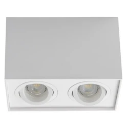 Φωτιστικό Οροφής Avide GU10 Spot Light Τετράγωνο Λευκό Περιστρεφόμενο Διπλό
