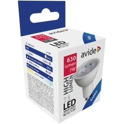 Λάμπα LED Avide Σπότ Αλουμίνιο + Πλαστικό 7W GU10 36° Ψυχρό 6400K Υψηλής Φωτεινότητας