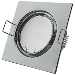 Χωνευτό Σποτ Avide GU10 Πλαίσιο Τετράγωνο Σαγρέ Χρώμιο